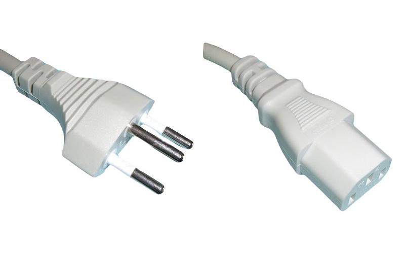 Diggelmann Câbles d’alimentation 5 m C13 - T12, Blanc