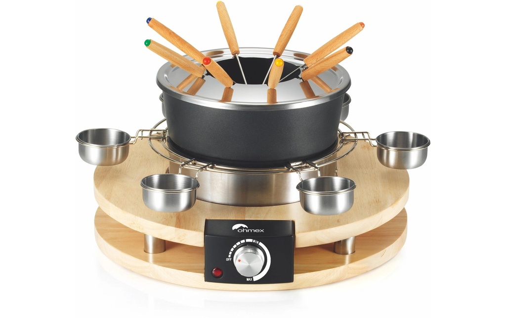 OHMEX Fondue-Rechaud OHM-FND-1060 16 Pièce/s, Noir/Argenté