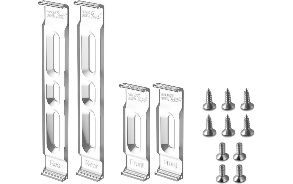 21CARS Kits de Supports de plaque d’immatriculation Clic, portrait, Transparent