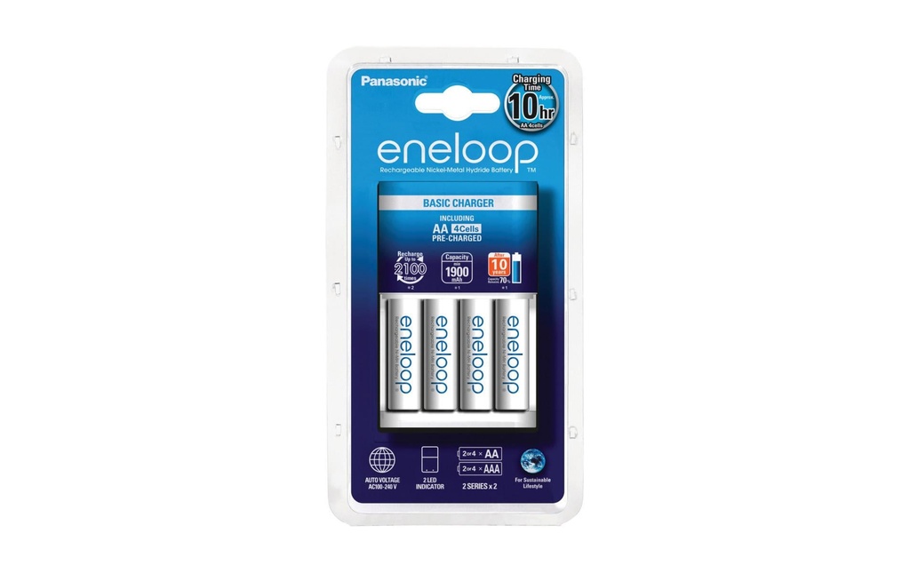Panasonic Chargeur eneloop BQ-CC51 + 4x AA 2000 mAh
