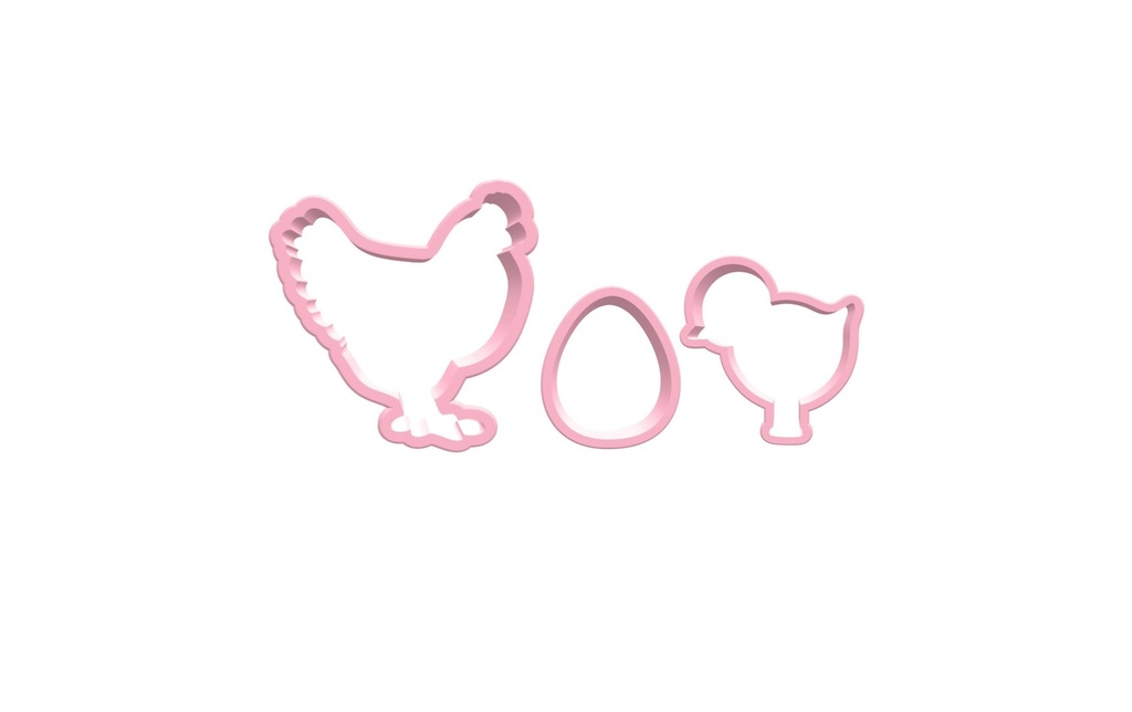 BackshopSchweiz Emporte-pièce pour biscuits Set poule et poussin rose