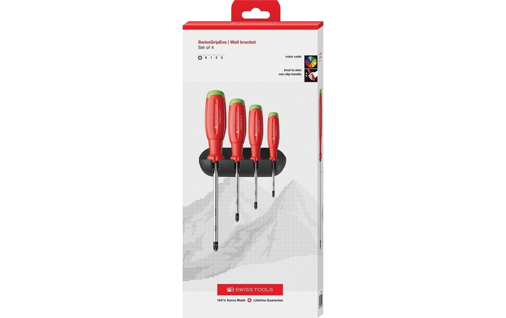 PB Swiss Tools Jeu de tournevis PB 38243.H CBB Pozidriv Rouge