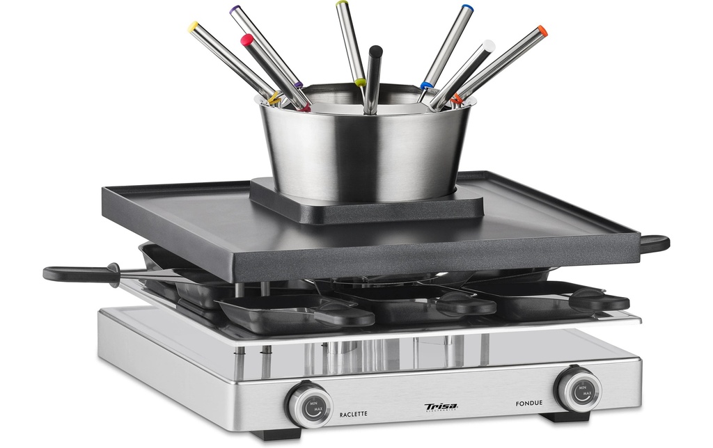 Trisa Combinaison pour raclette Fondue Fusion 8 personnes