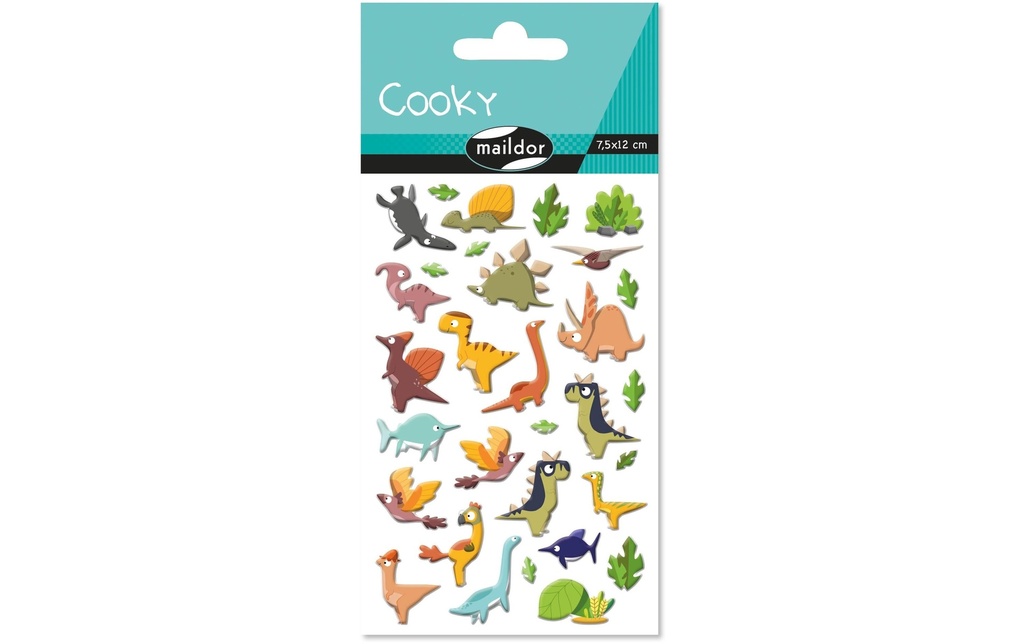 Clairefontaine Autocollant à motif Dinosaure 3D Cooky 1 feuille