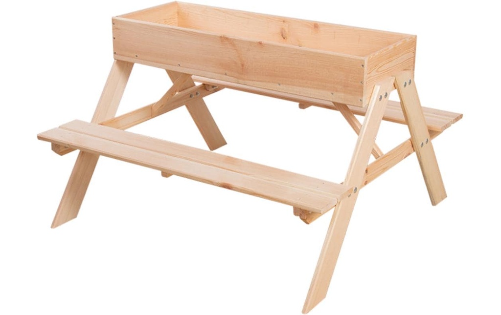 Esschert Design Table de pique-nique avec bac à sable bois 93 x 88 x 60 cm