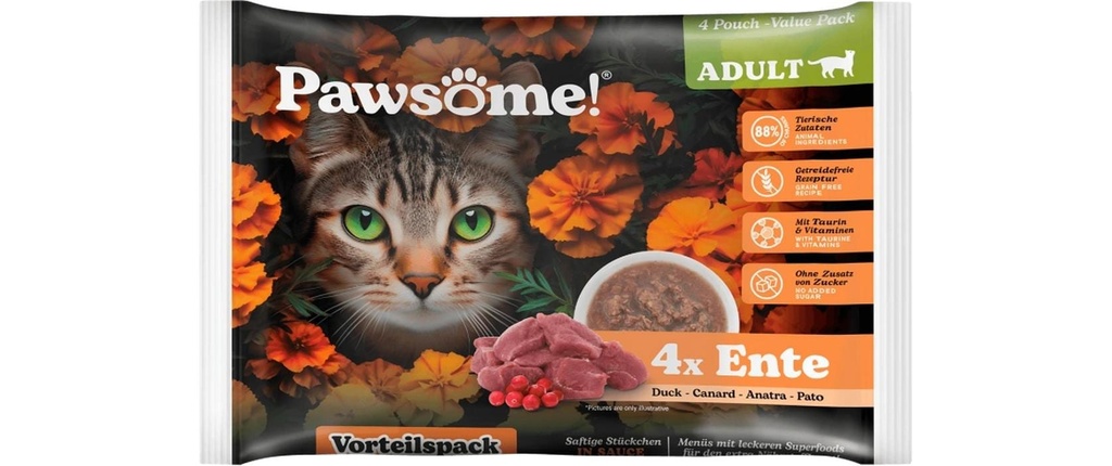 Pawsome Cat Superfood Adult canard 4 x 85 g