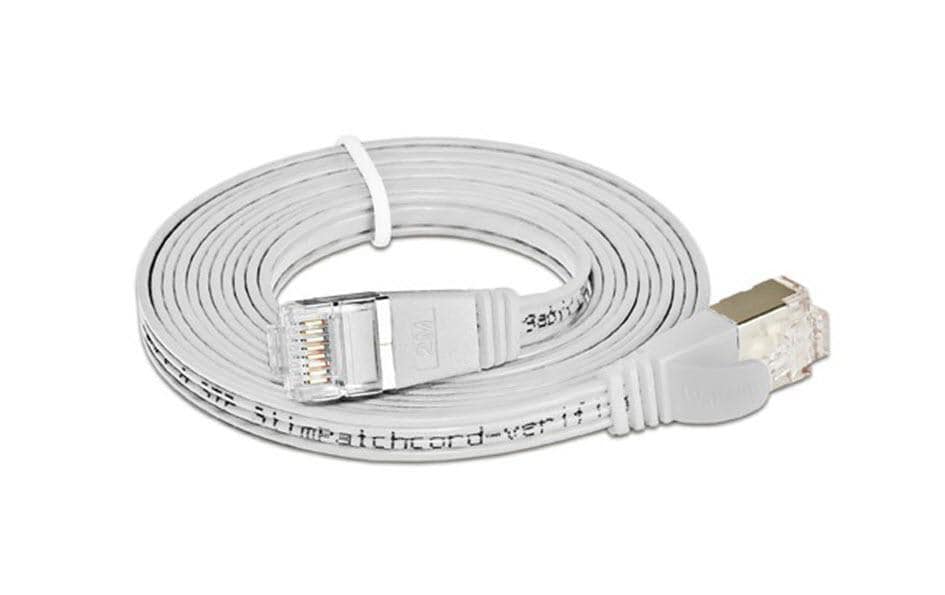 SLIM Câble patch slim RJ-45 - RJ-45, Cat 6, STP, 5 m, Blanc