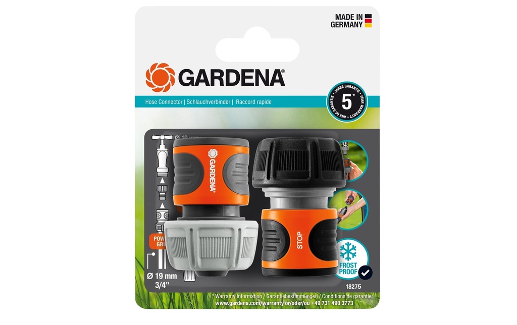 GARDENA Raccord pour tuyaux Jeu de deux, 19 mm (3/4)
