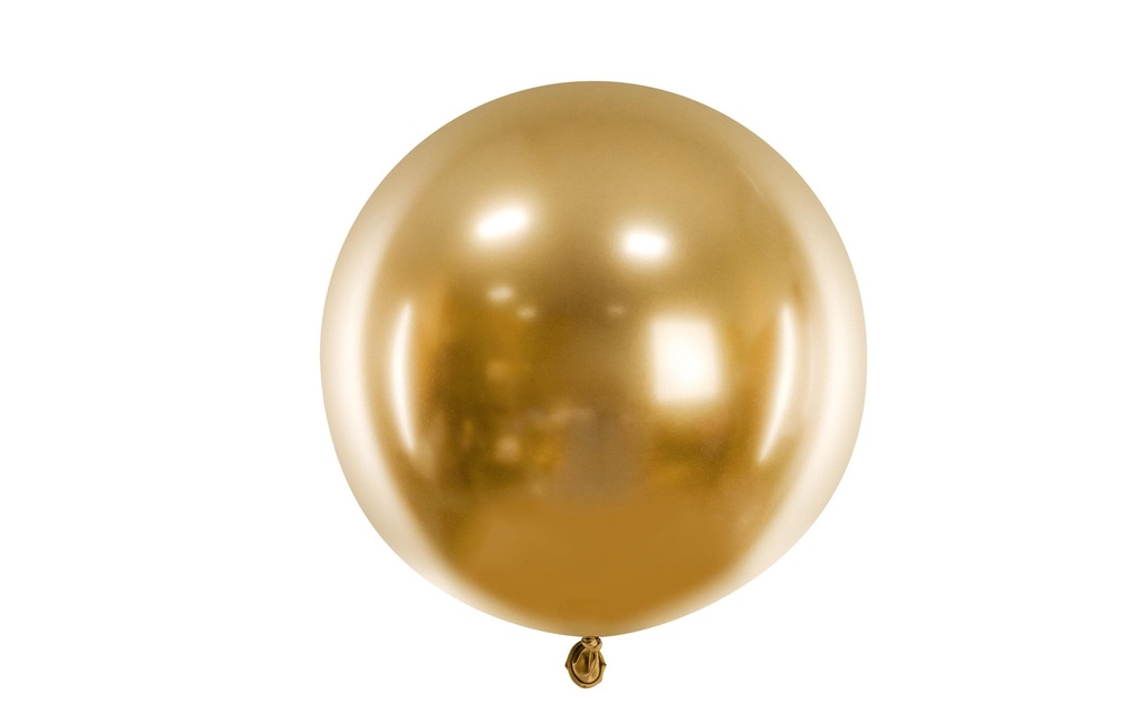 Partydeco Ballon de baudruche Rond Glossy 60 cm, Doré