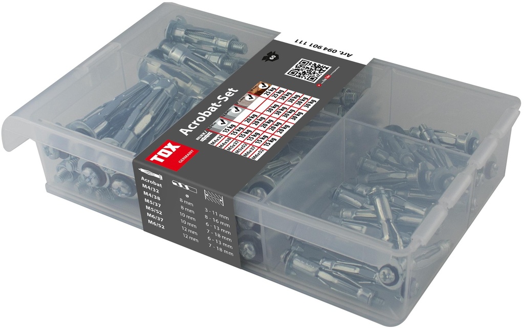 Tox-Dübel Chevilles Acrobat Set 60 Pièce/s