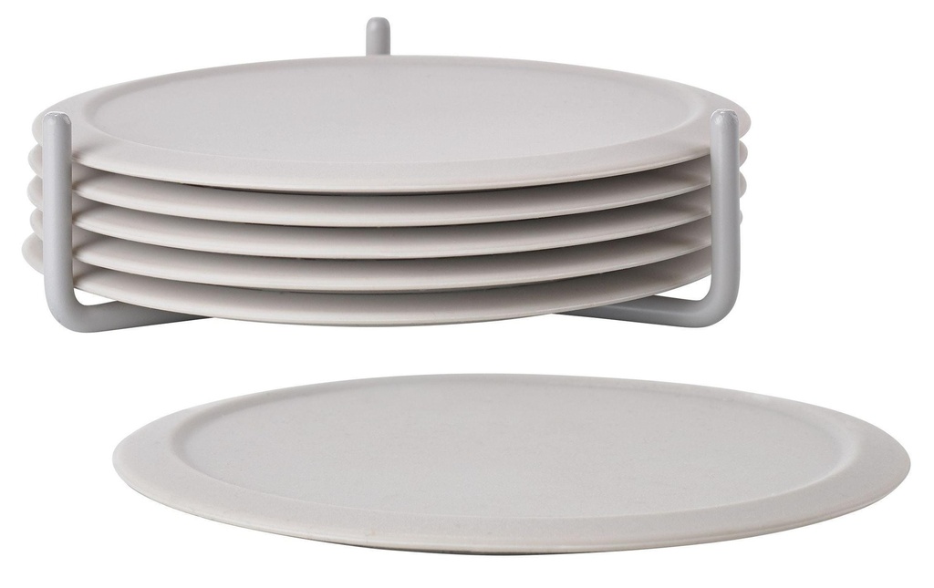 Zone Denmark Dessous de verre Singles 6 pièces, Gris ; Blanc