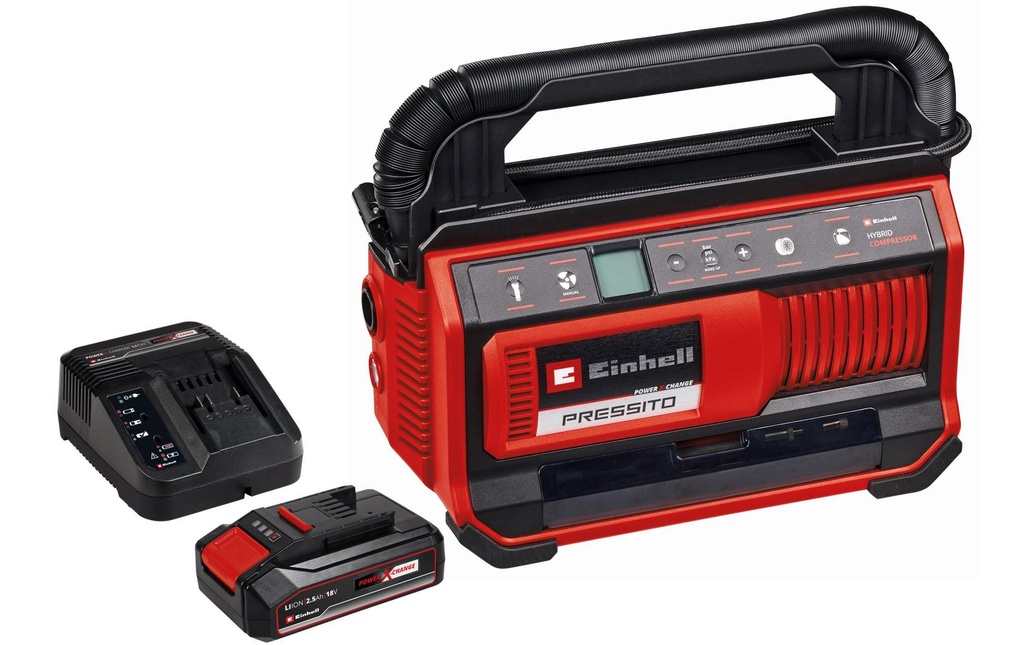 Einhell Compresseur à batterie Pressito 18/25 Hybrid Kit
