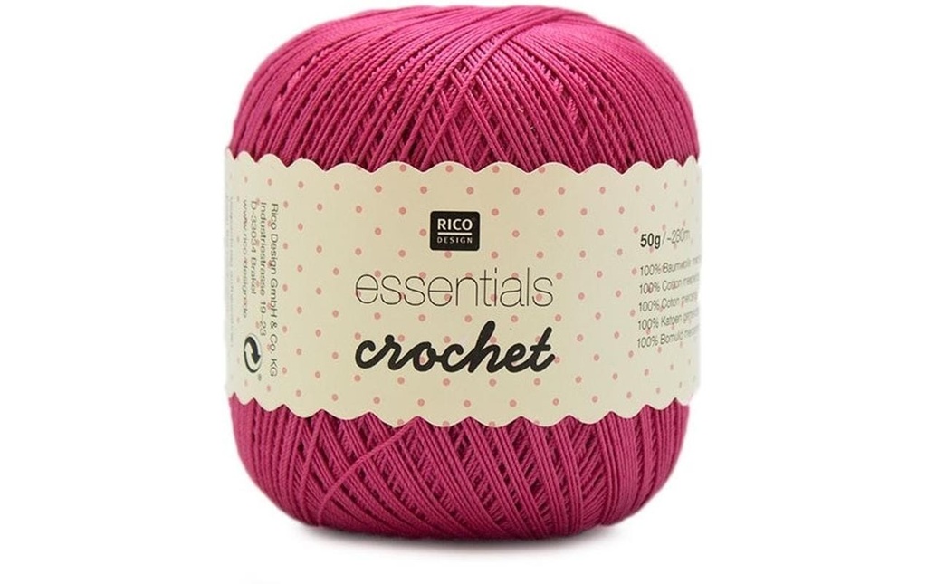 Rico Design Fil à crochet et à tricoter Essentials Crochet 50 g, Rose