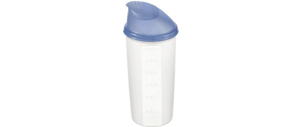 Rotho Shaker à vinaigrette Domino 0.6 l, Bleu Horizon