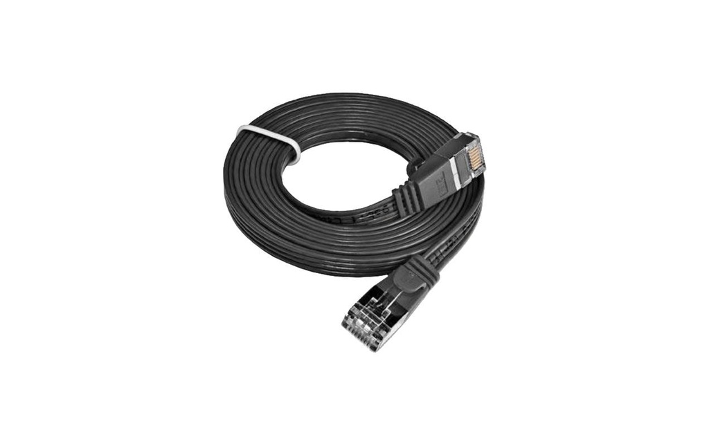 SLIM Câble patch slim RJ-45 - RJ-45, Cat 6, STP, 1 m, Noir