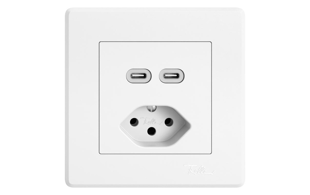 Feller EDIZIOliv Prise encastrée USB-C/T13 Blanc
