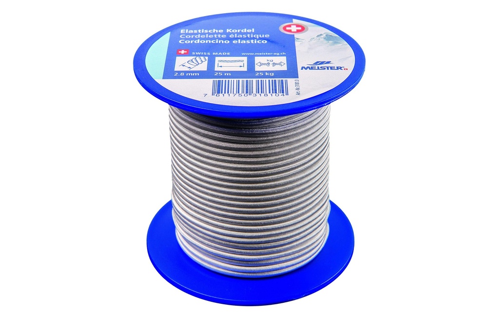 Meister Tendeur en caoutchouc Ø 2,8 mm, 25 m, 25 kg, Blanc