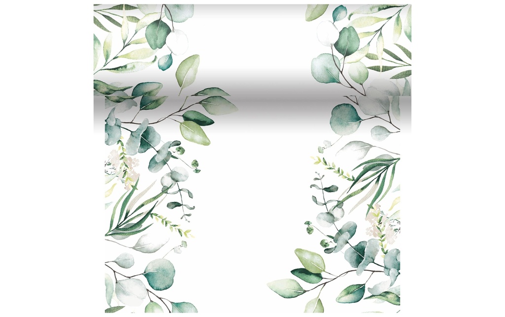 Paper + Design Nappe en rouleau Eucalyptus 40 cm x 480 cm, Vert/Blanc