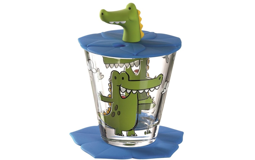 LEONARDO Verre à boire pour enfants Bambini 3 pièces, crocodile