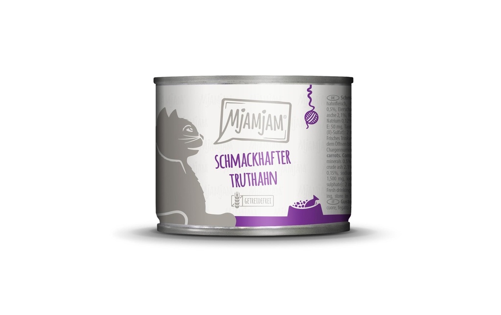 Mjamjam Alimentation humide Boîte Dinde & Carottes, 200 g