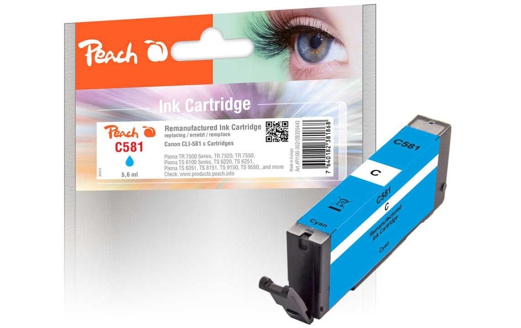 Peach Encre Canon CLI-581 Cyan