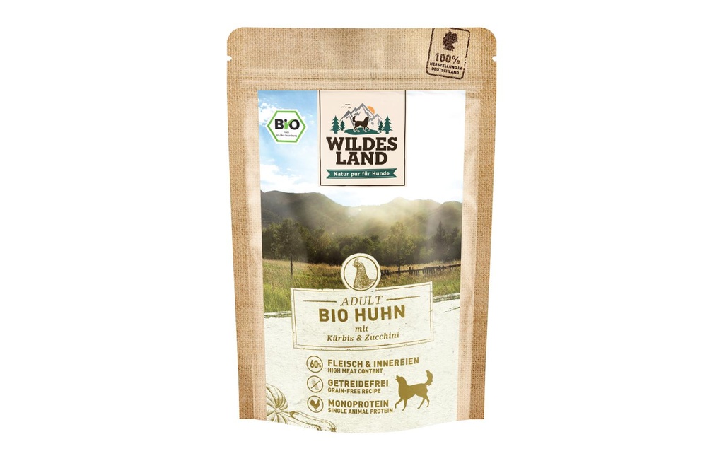 Wildes Land Alimentation humide Poulet au potiron & courgettes 125 g