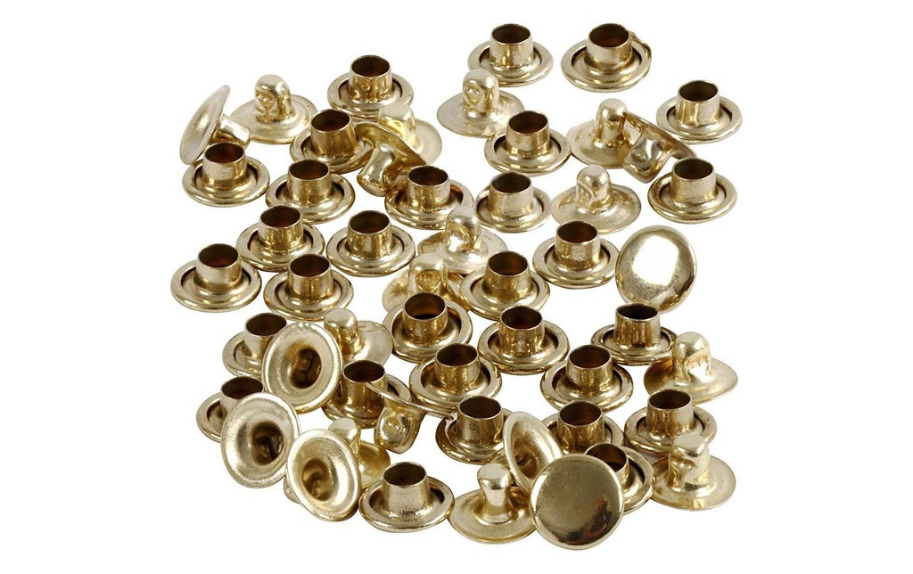 Creativ Company Rivets tubulaires 7 mm Or, 50 pièces