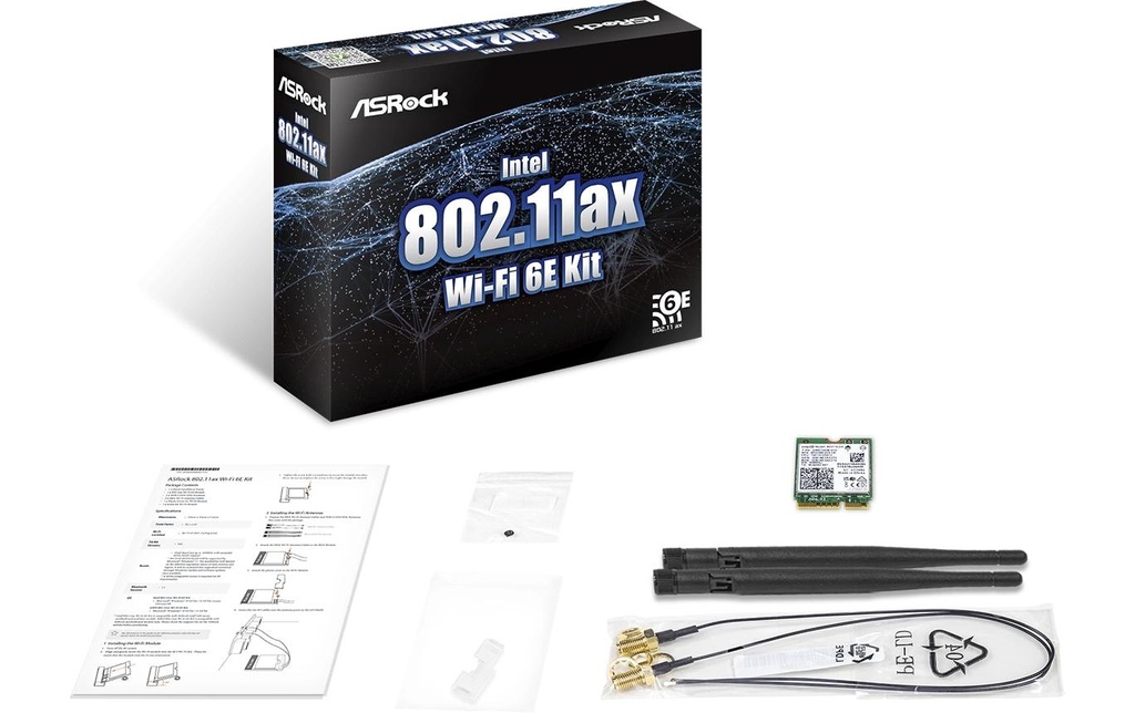 ASRock Adaptateur WiFi AX PCIe Intel 802.11ax Wi-Fi 6E Kit