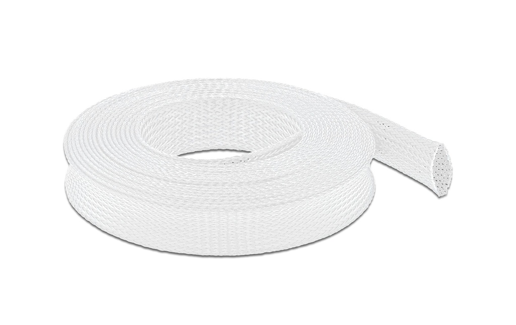 Delock Gaine de câble extensible, 5m x 25 mm Blanc