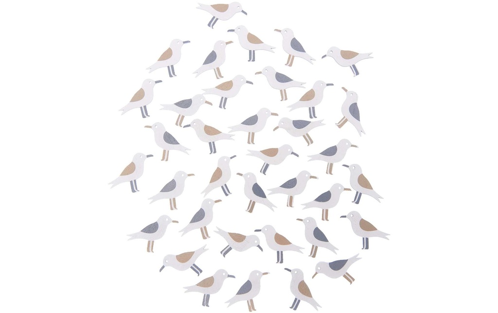 Rico Design Décoration à éparpiller Mouettes nature 36 pièces