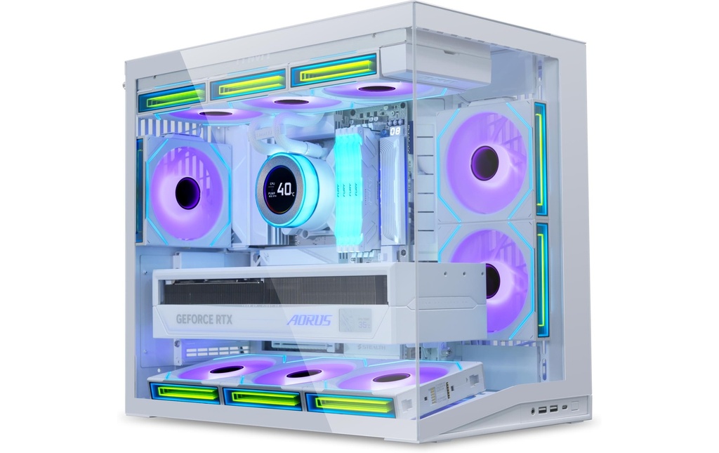 Lian Li Boîtier d’ordinateur O11 Dynamic Mini V2 Blanc