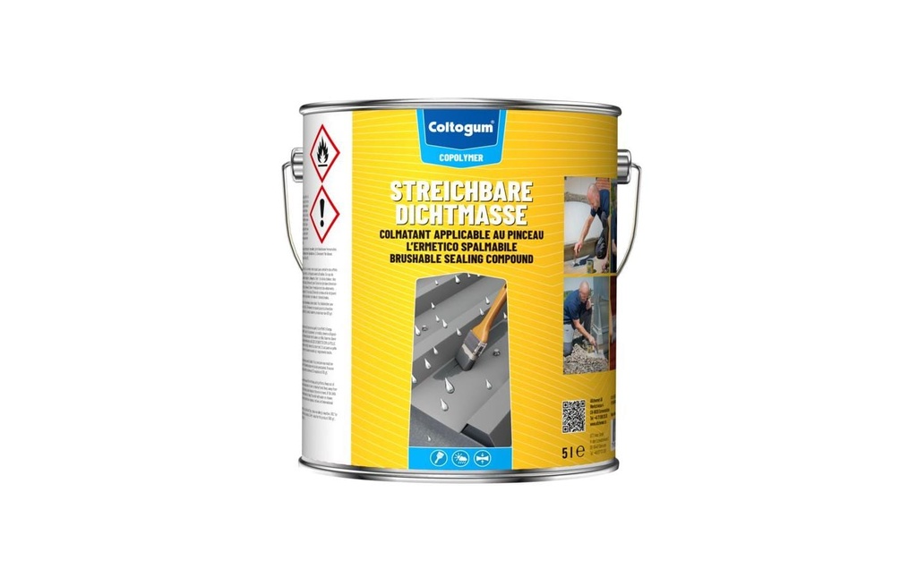 Coltogum Mastic d'étanchéité à peindre gris 5 l