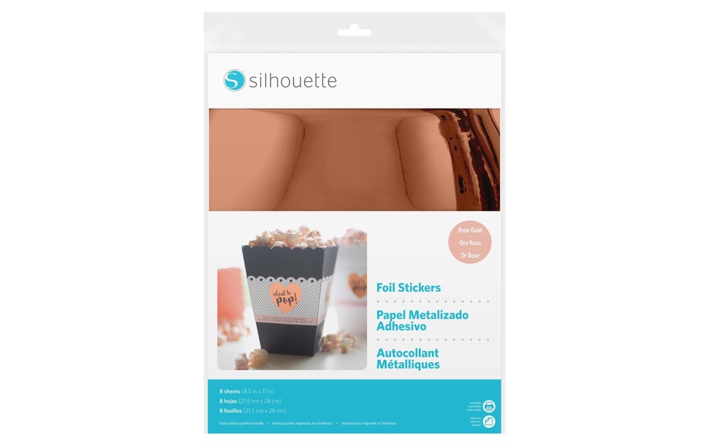 Silhouette Film 21,5 cm x 28 cm Or rose, imprimable