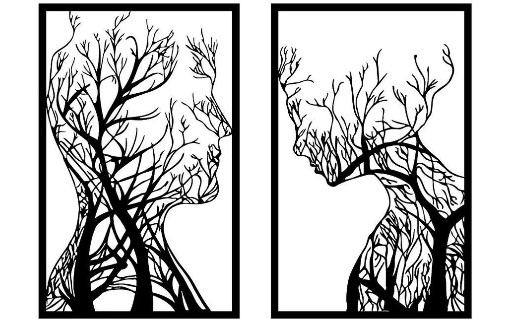 Wallxpert Décoration de mur Human Tree 86 x 63 cm