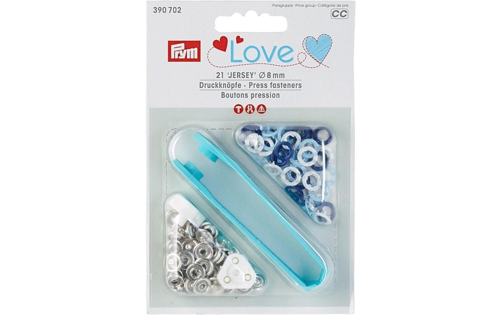 Prym  Love Boutons poussoirs Jersey 8 mm, Multicolore