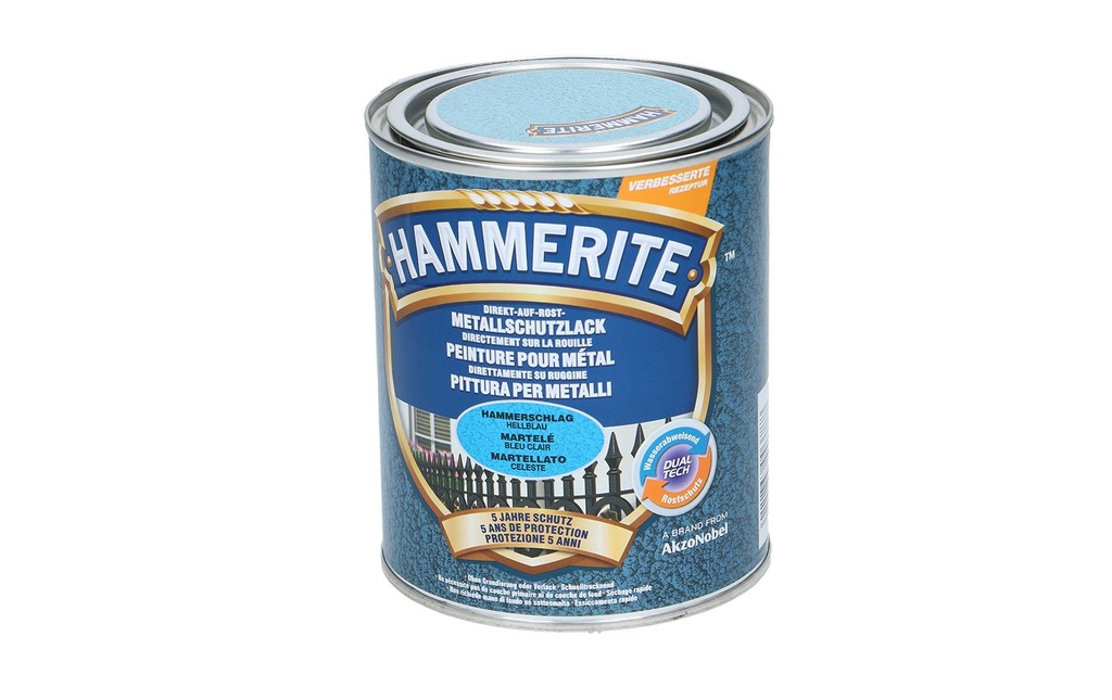 Hammerite Vernis de protection pour métal HS Bleu clair, 750 ml
