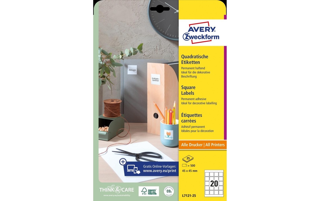 [266712125] AVERY ZWECKFORM QR-Code étiquettes 45x45mm (25 pces)
