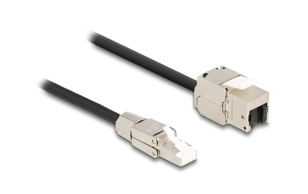 Delock Câble patch RJ45 vers Keystone Cat 6A, S/FTP, 5 m