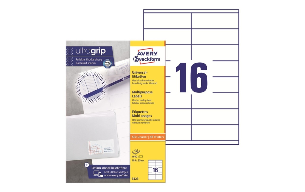 [268034230] AVERY ZWECKFORM Etiquettes 105x35mm (100 pces)