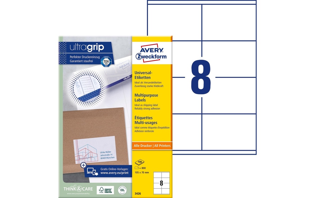 [268034260] AVERY ZWECKFORM Etiquettes 105x70mm (100 pces)