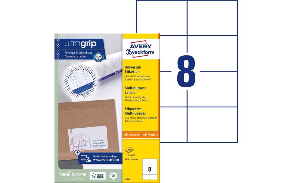 [268034270] AVERY ZWECKFORM Etiquettes 105x74mm (100 pces)