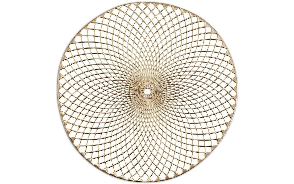 Zeller Present Set de table Mandala Rond, 38 cm, Doré