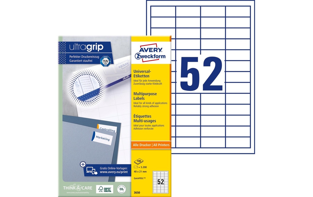 AVERY ZWECKFORM Etiquettes 48x21mm (100 pces)
