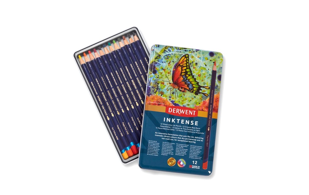 Derwent Crayons aquarelle solubles dans l'eau, 12 pièces