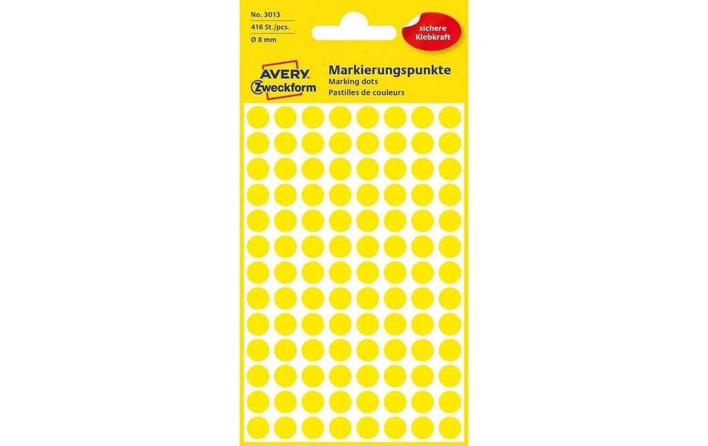 Avery Zweckform Pastilles adhésives 8 mm Jaune