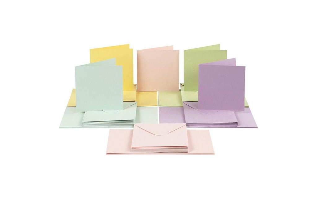 Creativ Company Carte vierge 15 x 15 cm 50 kits, pastel