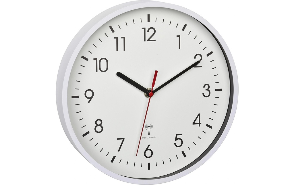 TFA Dostmann Horloge murale radio Blanc