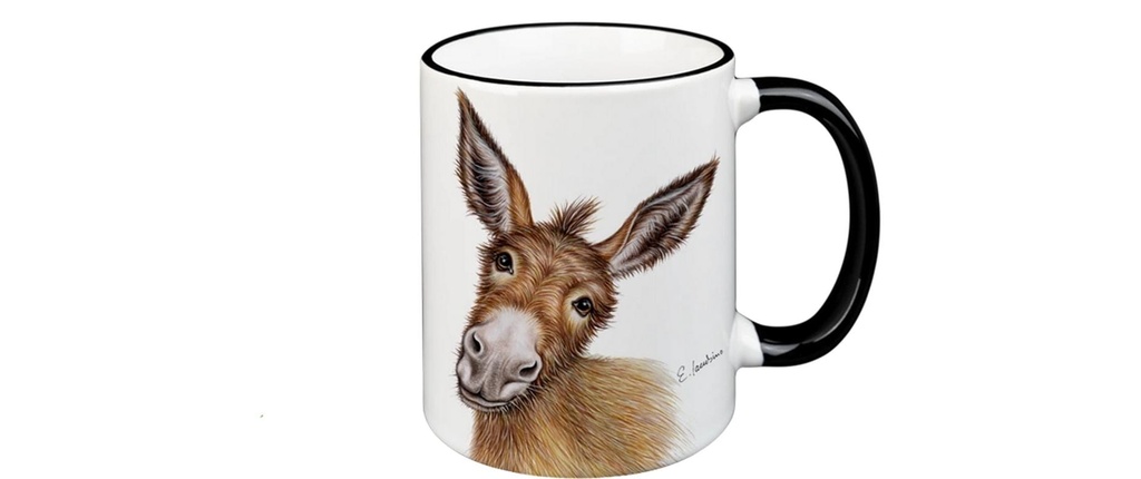 creanorm Tasse de l'âne 330 ml, 1 Pièce/s, Noir/Blanc