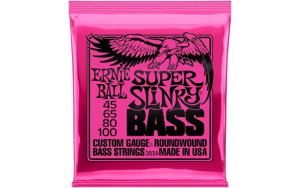 Ernie Ball Cordes de basse 2834 Slinky Bass – Super, 45-100
