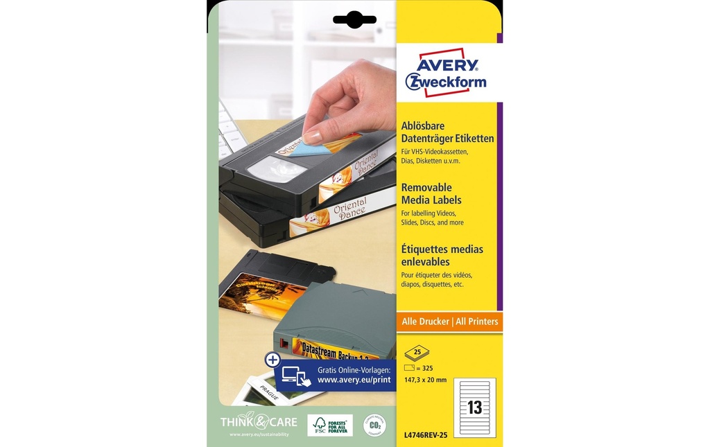 AVERY ZWECKFORM Etiquettes 147.3x20mm (25 pces)